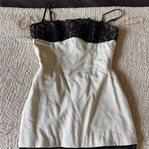 Chic Black and White Lace Dress